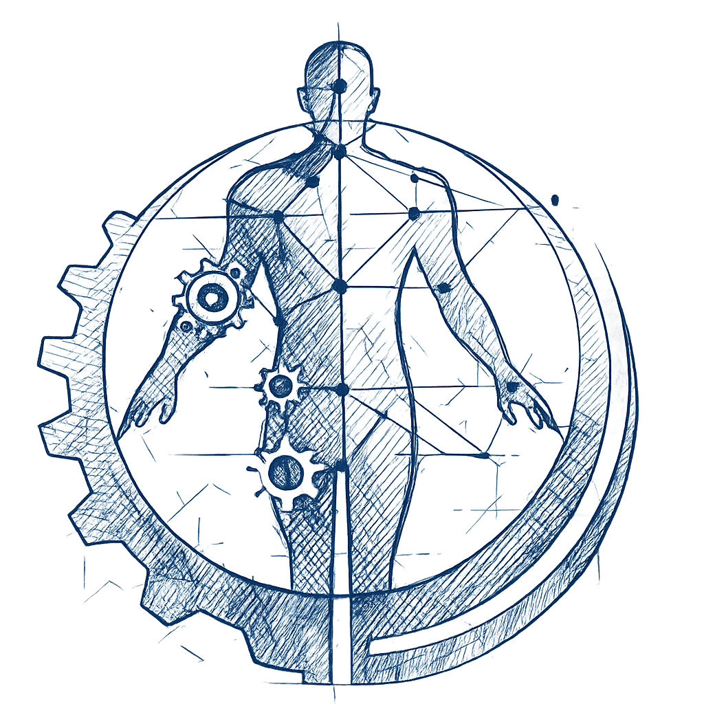The Body Mechanist anatomical gear illustration